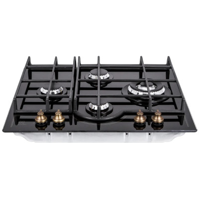 Electrolux Варильна поверхня газова на склі Rococo, 60см, чугун, чорний