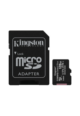 Kingston Карта пам'яті microSD 128GB C10 UHS-I R100MB/s + SD