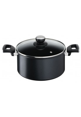 Tefal Каструля Unlimited, скляна кришка, 5,3 л, чорний, алюміній