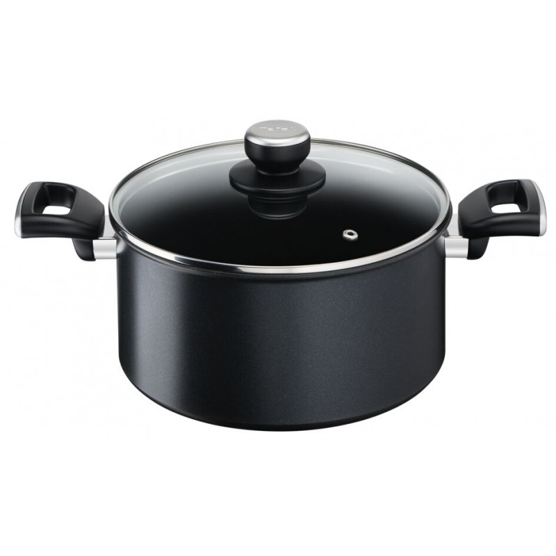 Tefal Каструля Unlimited, скляна кришка, 5,3 л, чорний, алюміній