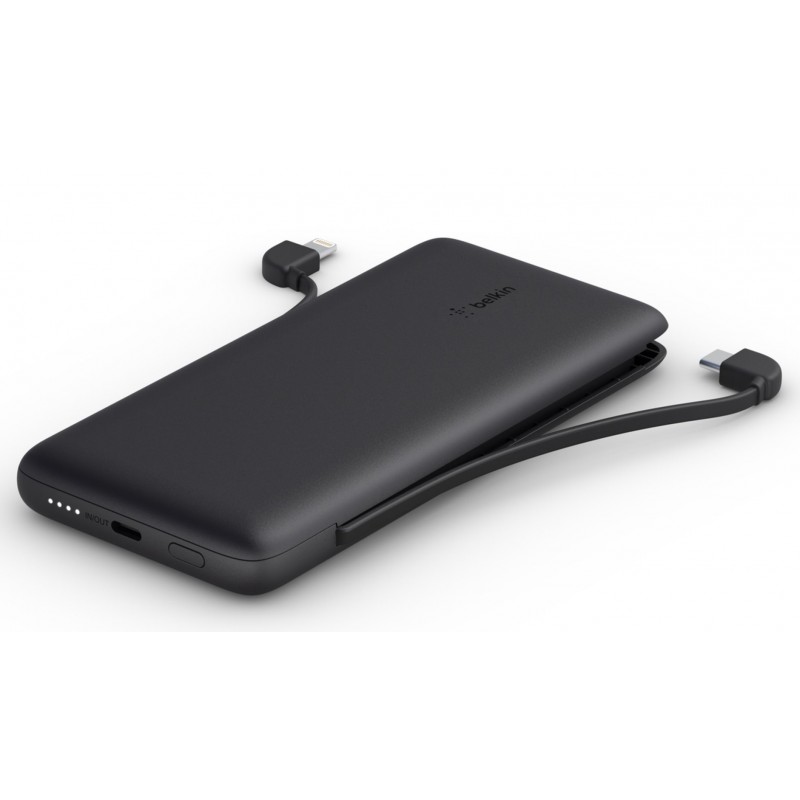 Belkin Універсальна літієва батарея Power Bank 10000mAh 23W integrated cables Black