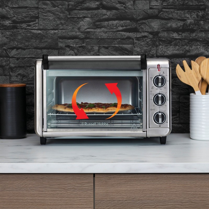 Russell Hobbs Піч електрична Air Fry Mini Oven, 12.6л, 1500Вт, механіч., гриль, конвенція, сіра