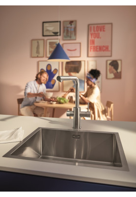 Grohe Комплект змішувача для кухні з висувним виливом Blue Pure Minta з фільтром зворотного осмосу Ecosoft P’URE AQUACALCIUM Mint (MO67530601DC)