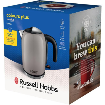 Russell Hobbs Електрочайник Russell Hobbs, 1.7л, метал, мокко