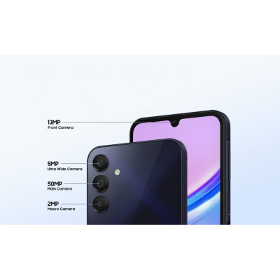 Samsung Смартфон Galaxy A15 (A155) 6.5" 8/256ГБ, 2SIM, 5000мА•год, жовтий