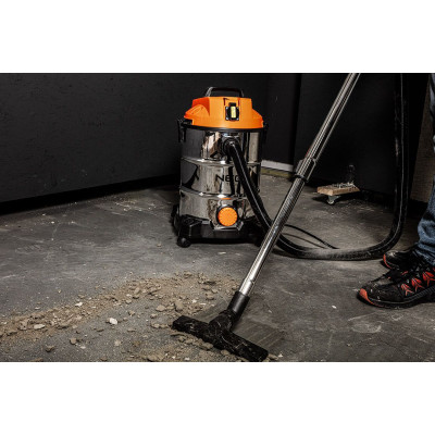 Neo Tools Пилосос професійний, 1400Вт, 18 кПа, контейнер 30л, HEPA, колеса, 5.92кг