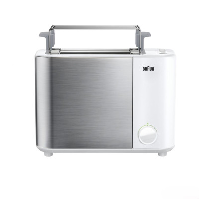 Braun Тостер IDCollection 1000Вт, пластик+метал, підігрів, підсвітка кнопок, білий+нерж