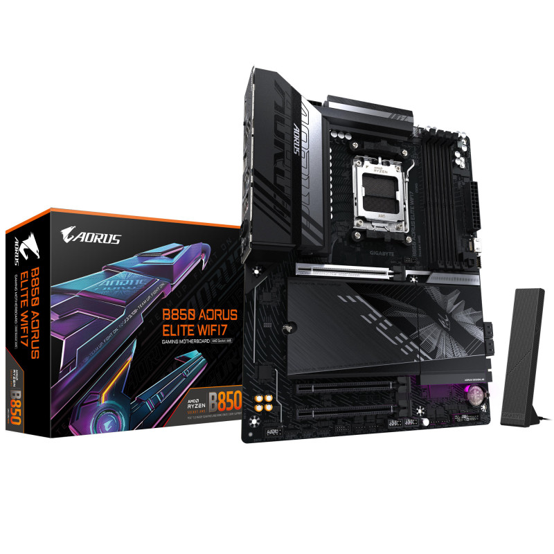 Gigabyte Материнська плата B850 A ELITE WF7 sAM5 B850 4xDDR5 M.2 Wi-Fi BT ATX