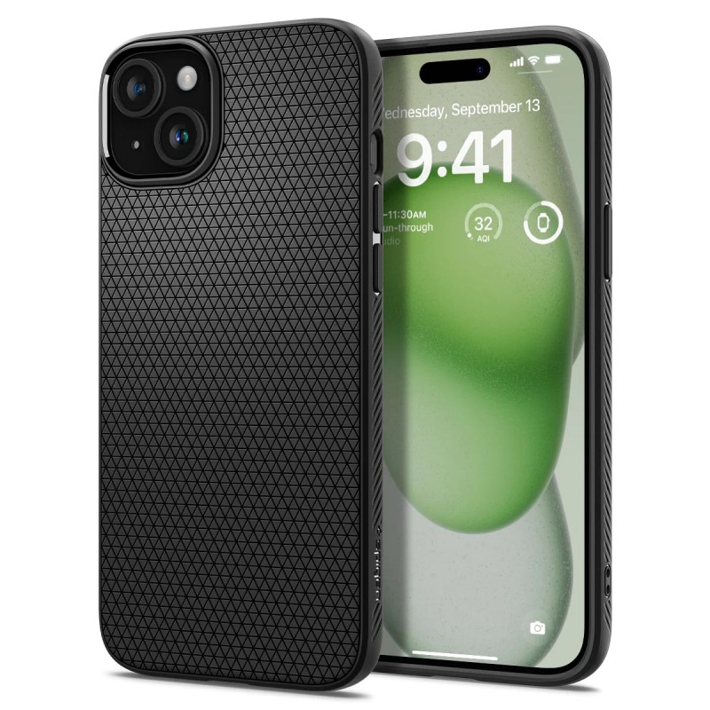 Spigen Чохол для Apple iPhone 15 Plus Liquid Air, Matte Black