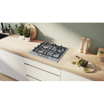 Bosch Варильна поверхня газова, 60см, чугун, WOK, нерж
