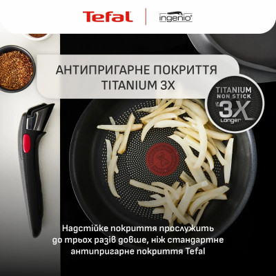 Tefal Набір посуду Tefal Ingenio Inspiration, 6предметів, алюміній, скло, бакеліт, чорний Tefal Набір посуду Tefal Ingenio Inspiration, 6предметів, алюміній, скло, бакеліт, чорний