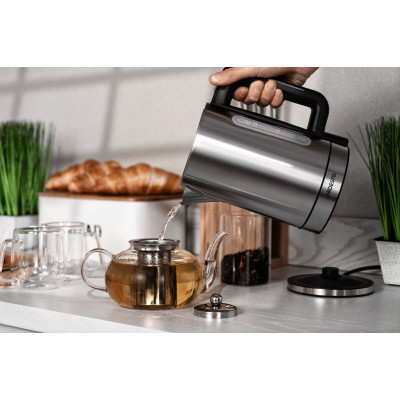 ARDESTO Електрочайник EKL-FD700SS 1.7л/2200Вт/strix контроль/нерж. сталь/підтримка температури/сріблястий