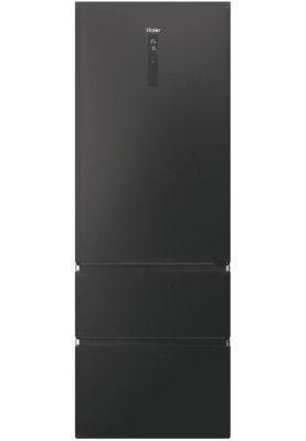Haier Холодильник багатодверний, 200.6x70х67.5, холод.відд.-343л, мороз.відд.-140л, 3дв., А++, NF, інв., дисплей, зона нульова, чорний