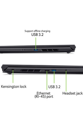 Acer Ноутбук Nitro V 16 ANV16-41 16" WUXGA IPS, AMD R7-8845HS, 16GB, F1TB, NVD4060-8, Lin, чорний