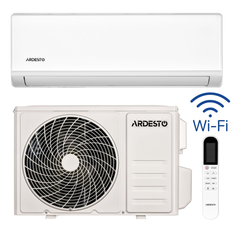 ARDESTO Кондиціонер CoolSmart 70м2 інвертор 24000BTU 7.0кВт A/A -15°С Wi-Fi R32 білий