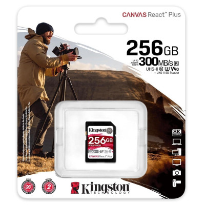 Kingston Карта пам'яті 256GB SDXC C10 UHS-II U3 R300/W260MB/s Kingston Карта пам'яті 256GB SDXC C10 UHS-II U3 R300/W260MB/s