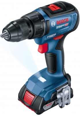 Bosch Шурупокрут-дриль акумуляторний GSR 18 V-50, 18В 2*2Аг, 28/50/50 Нм, 20+1, 460/1800об/хв, ЗП, кейс, аксесуари, 1кг