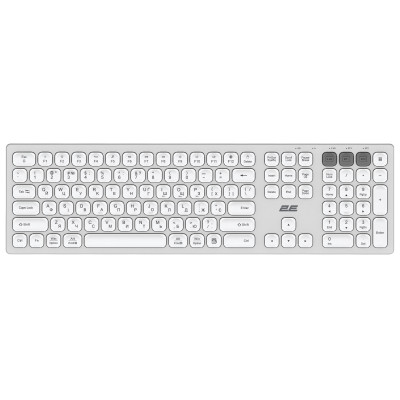 2E Клавіатура ножична KS270 105key, WL/BT, EN/UK, сріблясто-білий