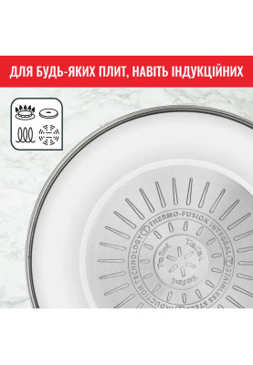 Tefal Сковорода Tefal Intuition ВОК B8171944, 28см, покриття Titanium, індукція, Thermo-Spot, нерж.сталь