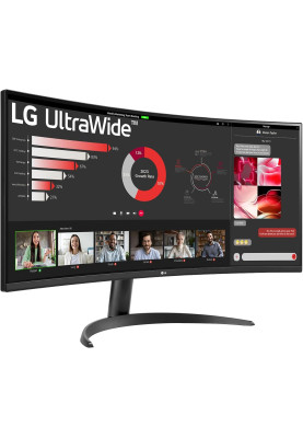 LG Монітор 34" 34WR50QK-B 2xHDMI, DP, Audio, VA, 3440x1440, 21:9, 100Hz, sRGB 99%, CURVED, FreeSync, HDR10