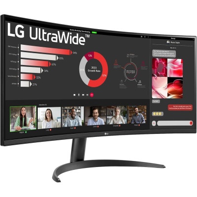 LG Монітор 34" 34WR50QK-B 2xHDMI, DP, Audio, VA, 3440x1440, 21:9, 100Hz, sRGB 99%, CURVED, FreeSync, HDR10