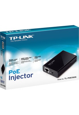 TP-Link Інжектор PoE POE150S 1xGE, 1xGE PoE, 48Вт