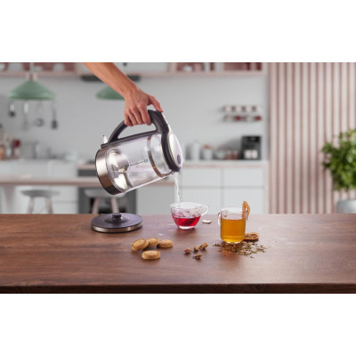 Gorenje Електрочайник 1.7л, 2,200 Вт, strix контроль, скло, чорний