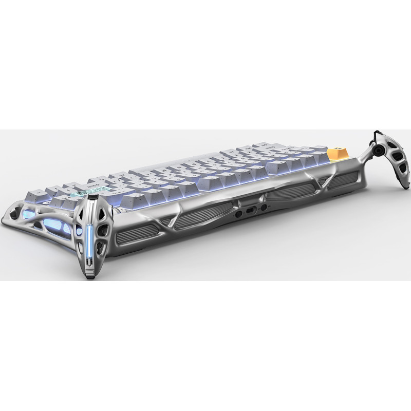 GravaStar Клавіатура механічна GravaStar Mercury K1 Pro 80keys, GravaStar x Kailh Speedy Mint, EN/UKR, BT/WL/USB, сірий
