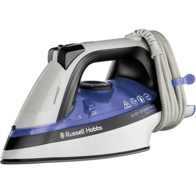 Russell Hobbs Праска Easy Store Pro, 2400Вт, 320мл, паровий удар -180гр, постійна пара - 45гр, зберігання шнура, керам. підошва, біло-синій