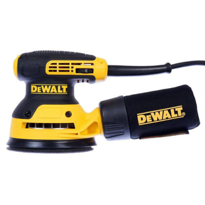 DeWALT Шліфмашина ексцентрикова 280Вт 8000-12000об.хв 125мм амплітуда 2.6мм 1.28кг
