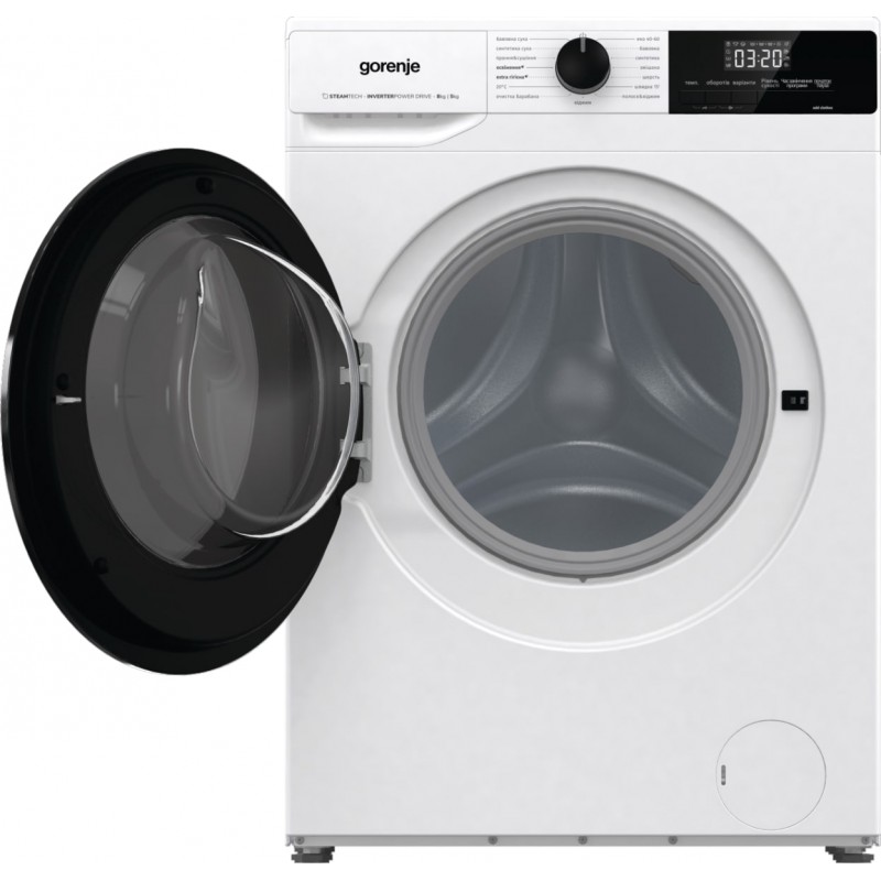 Gorenje Прально-сушильна машина фронтальна, 8(5)кг, 1400, A, 60см, дисплей, інвертор, білий