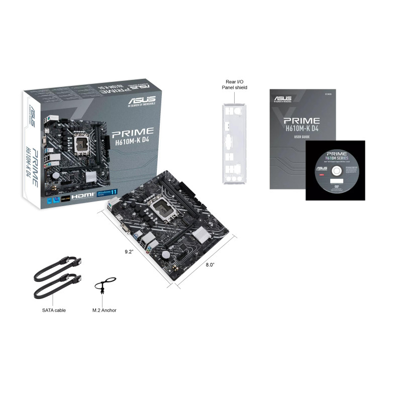 ASUS Материнcька плата PRIME H610M-K D4 s1700 H610 2xDDR4 M.2 HDMI-VGA mATX