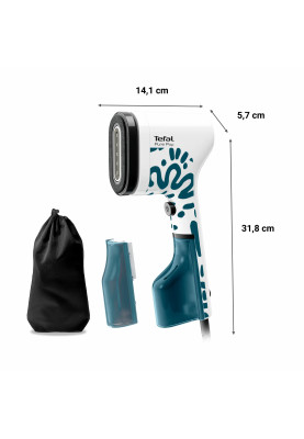 Tefal Відпарювач компактний Pure Pop Home & Travel, 1300Вт, 70мл, постійна пара - 20гр, біло-синій