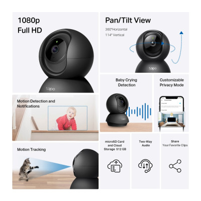 TP-Link IP-Камера Tapo C201 FHD N300 microSD motion detection TP-Link IP-Камера Tapo C201 FHD N300 microSD motion detection