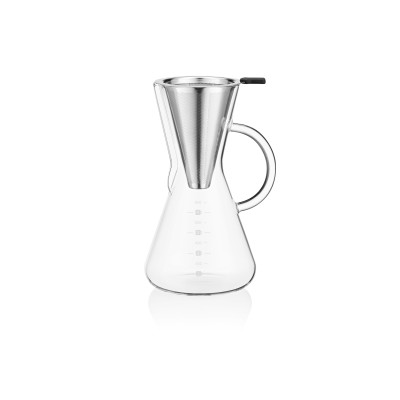 ARDESTO Кемекс для заварювання кави з фільтром Ardesto Black Mars 600мл, боросилікатне скло, нержавіюча сталь, прозорий