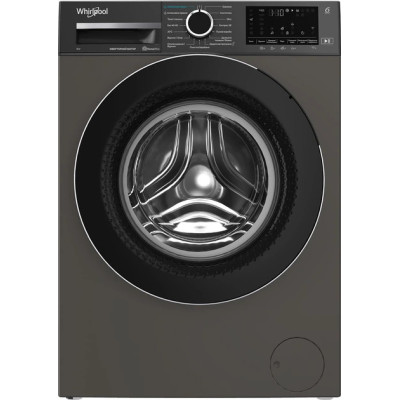 Whirlpool Пральна машина фронтальна, 8кг, 1400, А, 44.4см, дисплей, пара, інвертор, люк чорний, сірий