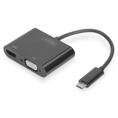 Digitus Адаптер USB 3.0 - HDMA+VGA Full HD, M/F, 0.15 m