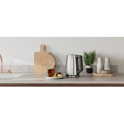 Electrolux Електрочайник, 1.7л, Strix, дисплей, метал, підтримка темп, нерж