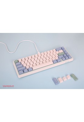 Varmilo Клавіатура механічна Minilo VXT67 Eucalyptus 67Key, Gateron G Pro 2.0 White, BT/WL/USB-A, Hot-Swap, EN, RGB, Рожевий