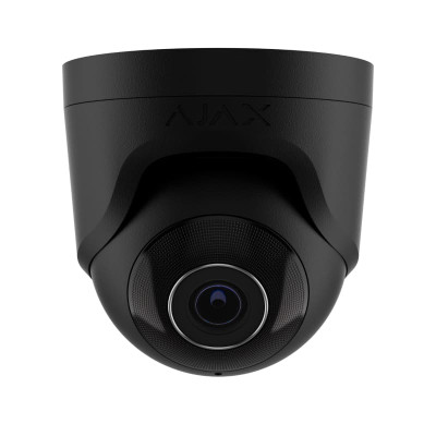 Ajax IP-Камера дротова TurretCam, 8мп, 2.8мм, Poe, True WDR, IP 65, ІЧ 35м, аудіо, кут огляду 100° до 110°, купольна, чорна