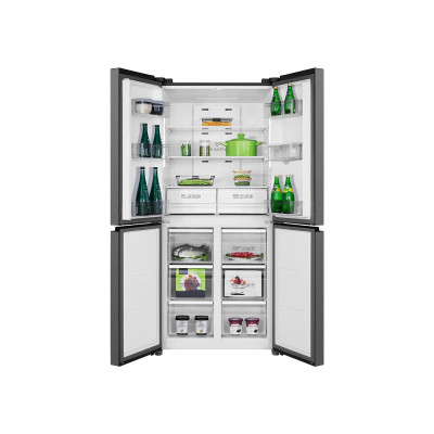 TCL Холодильник SBS, 185х84х68, холод.відд.-297л, мороз.відд.-169л, 4 дв., A++, NF, інв., диспл зовн., диспенсер., нерж