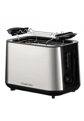 Russell Hobbs Тостер Heaton, нержав., підігрів, розморожування, чорний+нерж