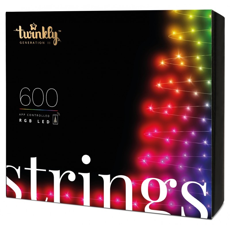 Twinkly Smart LED Гірлянда Twinkly Strings RGB 600, Gen II, IP44, довжина 48м, кабель чорний