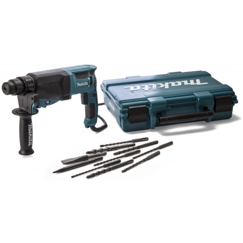 Makita Перфоратор HR2630T, SDS+,змінний патрон, 800Вт, 2.4 Дж, 3.0 кг