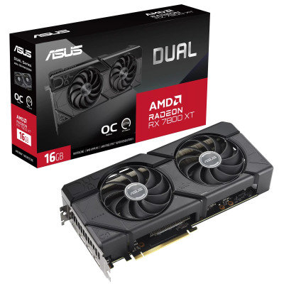 ASUS Вiдеокарта Radeon RX 7800 XT 16GB GDDR6 DUAL OC DUAL-RX7800XT-O16G