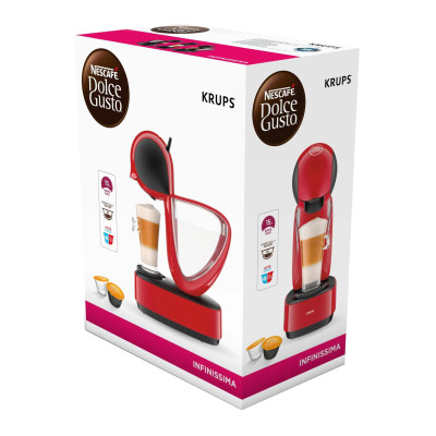Krups Кавоварка капсульна Infinissima, 1.2л, капсули NESCAFE Dolce Gusto, червоний