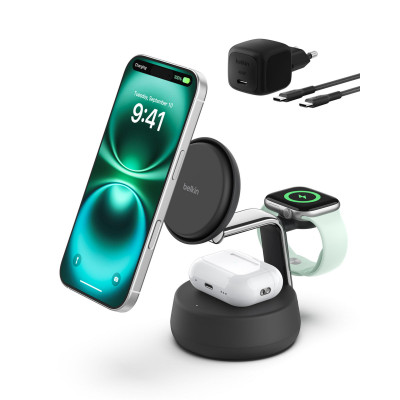 Belkin Бездротовий зарядний пристрій Belkin UltraCharge Pro 3-in-1 Magnetic Charging Dock 25Вт, Charcoal