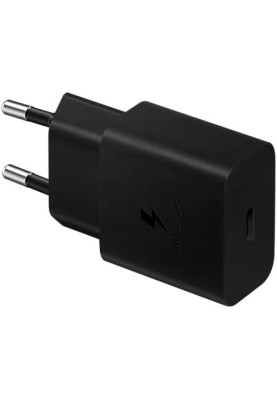 Samsung Зарядне пристрій мережевий 15Вт USB-С, кабель USB-C > USB-C, 1м, чорний