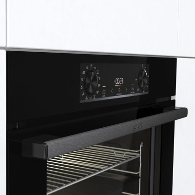 Gorenje Духовий шафа електричний, 77л, A+, пара, дисплей, піроліз, чорний