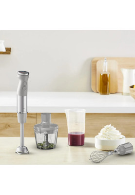 Tefal Блендер заглибний Quickchef+ 1000Вт, 3в1, чаша-800мл, чопер-500мл, турборежим, сріблясто-сірий